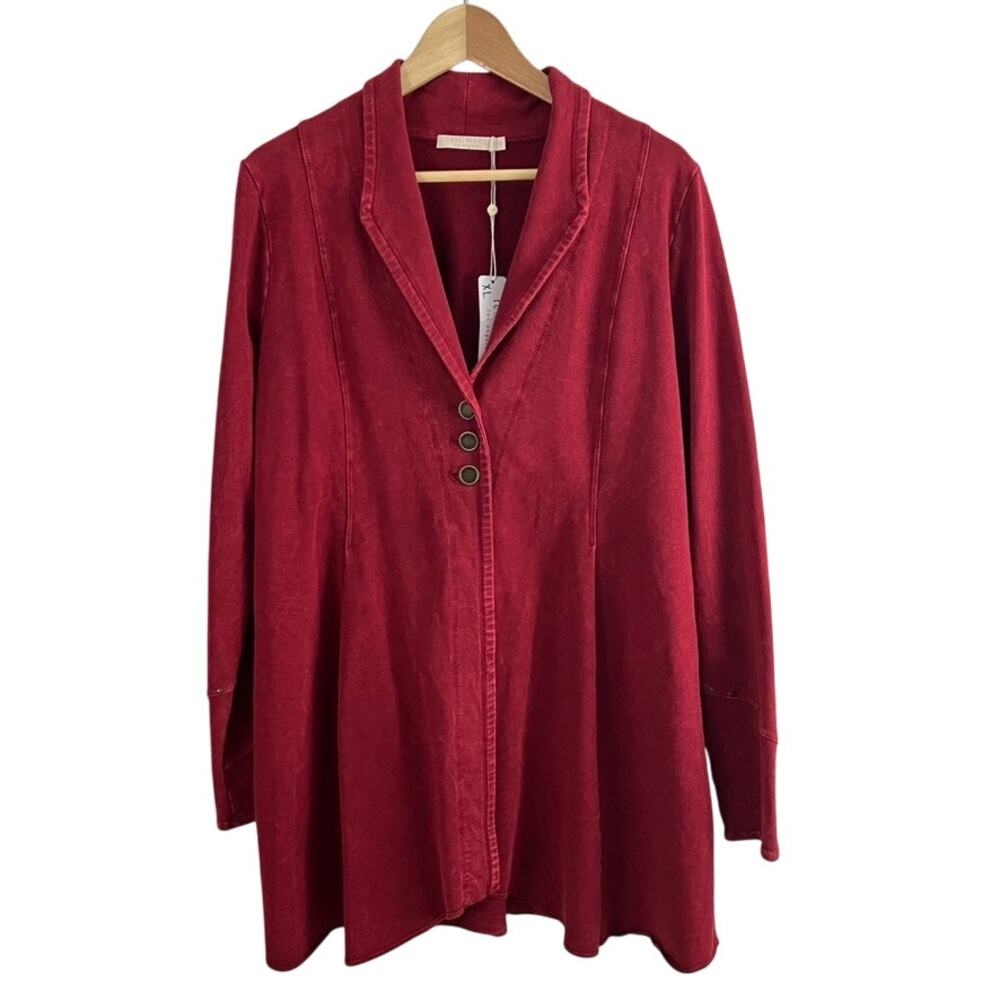 Testimony Los Angeles Reba French Terry Long Jacket Blazer Women Size XL NEW